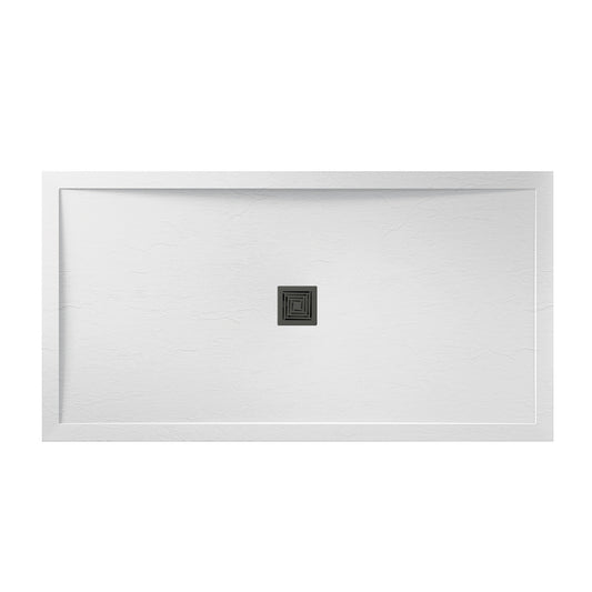 Aquadart Aqualavo Slate Effect Shower Trays – White