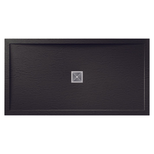 Aquadart Aqualavo Slate Effect  Shower Trays – Black