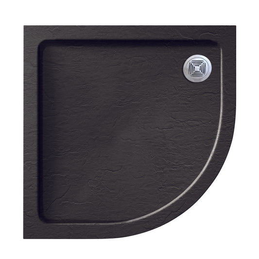 Black Quadrant Shower Tray Slate Effect Finish