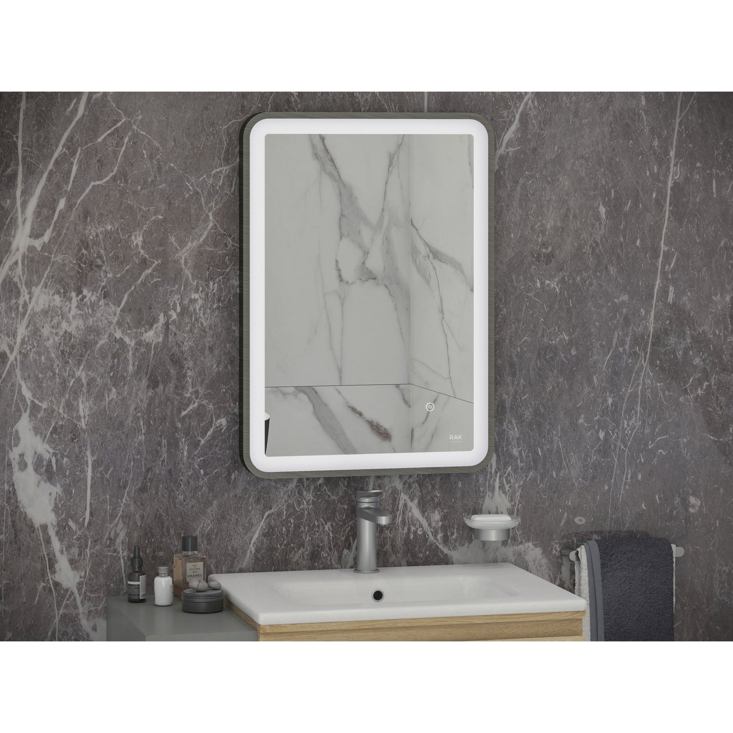 RAK-Art Soft LED Illuminated Mirror Brushed Nickel