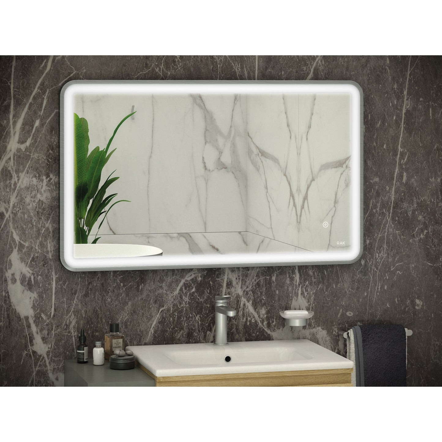 RAK-Art Soft LED Illuminated Mirror Brushed Nickel