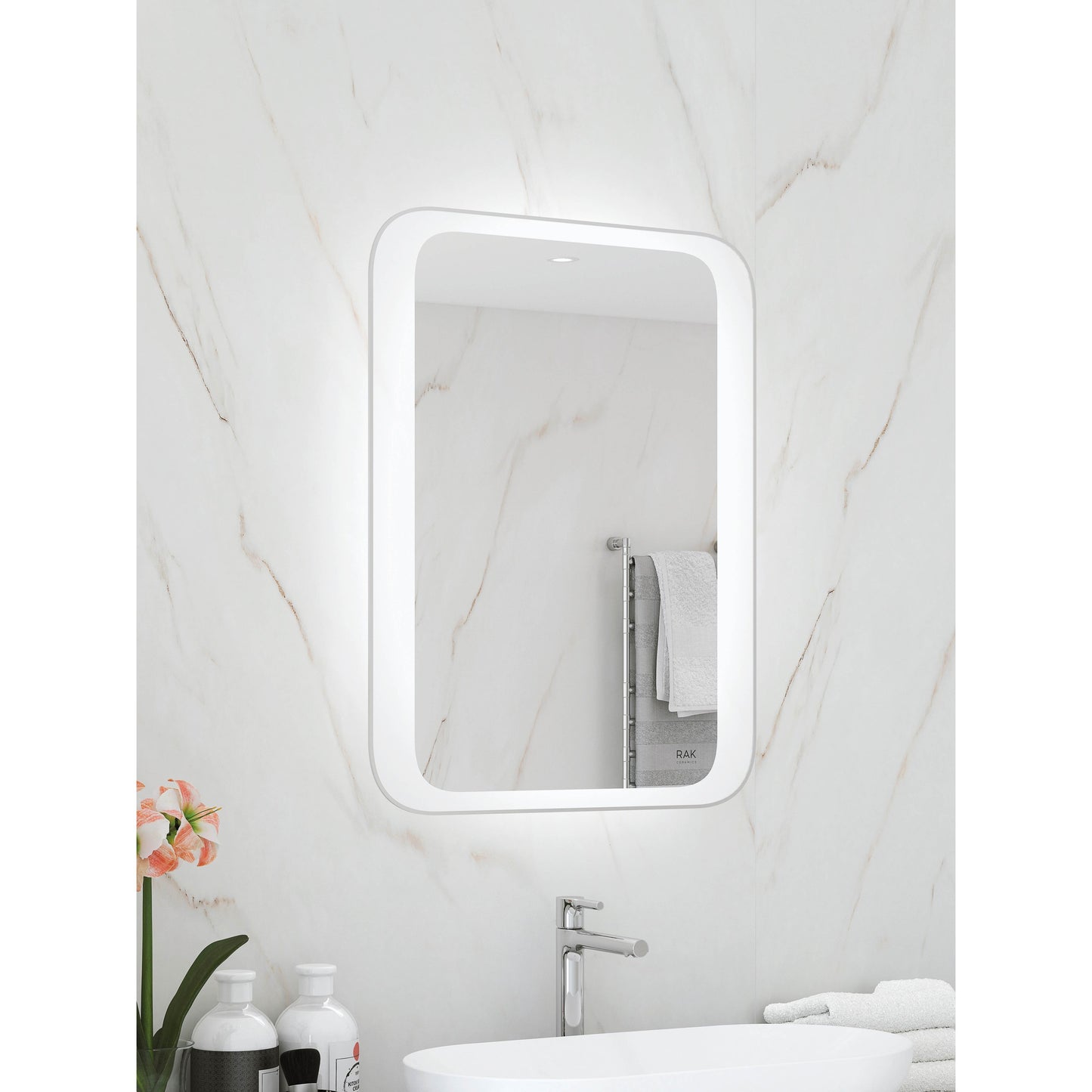 RAK-Moon LED Mirror with Touchless Switch and Demister Pad