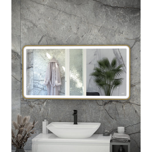 RAK-Picture Soft  LED Mirror Brushed Gold