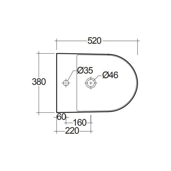 Rak-Des Wall Hung Bidet 1 Tap Hole