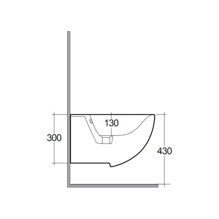 Rak-Des Wall Hung Bidet 1 Tap Hole