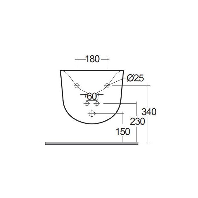 Rak-Des Wall Hung Bidet 1 Tap Hole