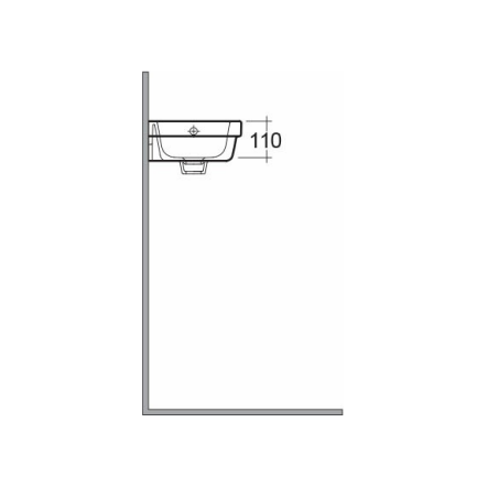 RAK-Resort 36cm Slimline Basin 1 Tap Hole Right Hand