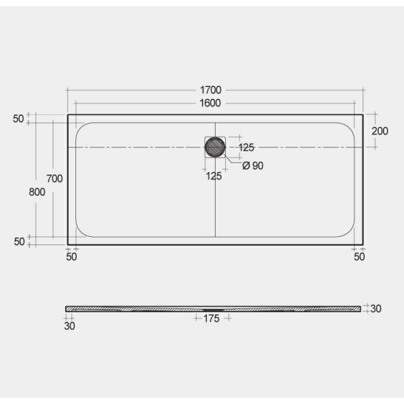 RAK-Feeling Bathtub Replacement Shower Tray RAK 80cm x 170cm