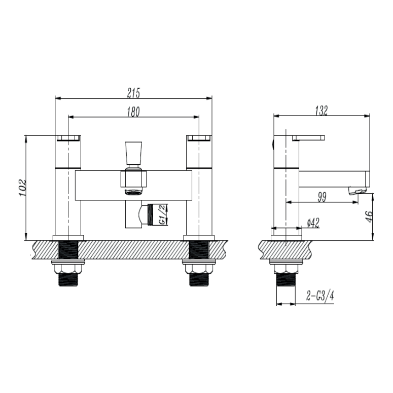 RAK-Series 600 Bath Shower Mixer