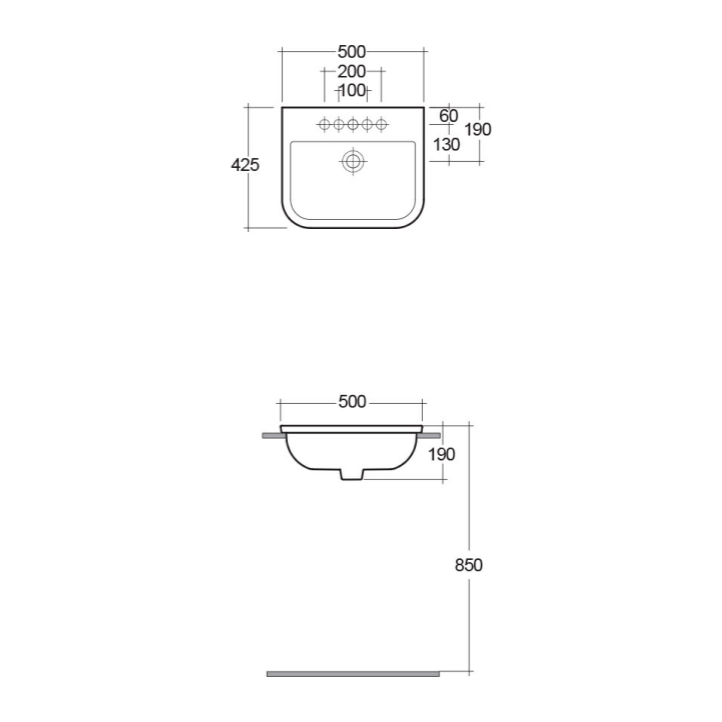 RAK-Series 600 Inset Vanity Bowl