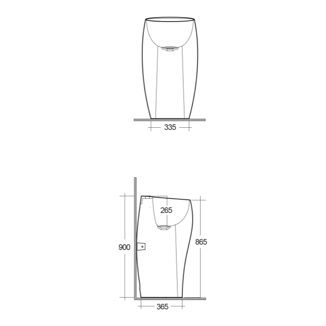 RAK-Cloud Freestanding Basin 1 Tap Hole Black