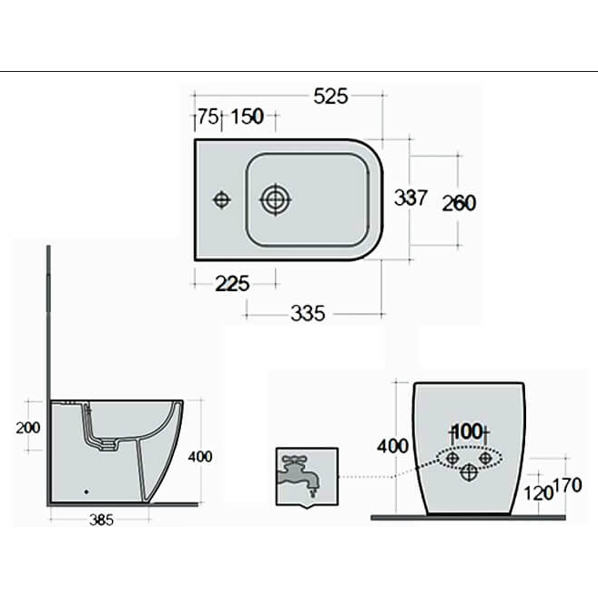 RAK-Feeling Back To Wall Bidet