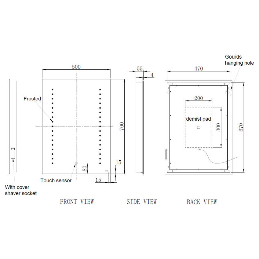 RAK-Hestia LED Illuminated Portrait Mirror