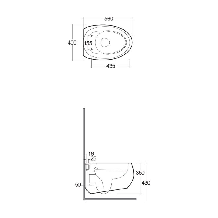 RAK-Cloud Wall Hung Pan Rimelss