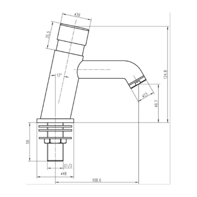 RAK-Compact Commercial Non Concussive Basin Tap