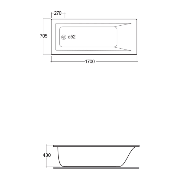 RAK-Metropolitan Single Ended Bath