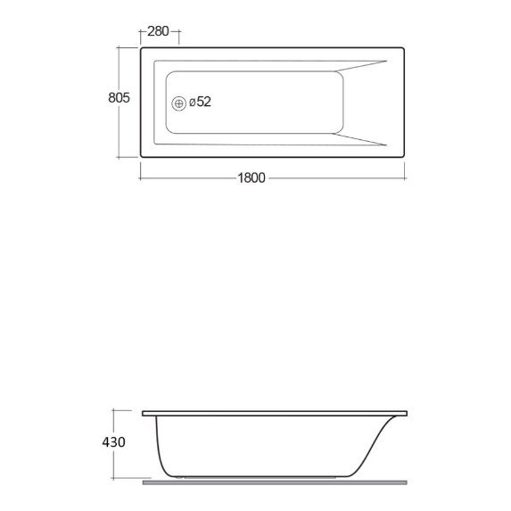 RAK-Metropolitan Single Ended Bath