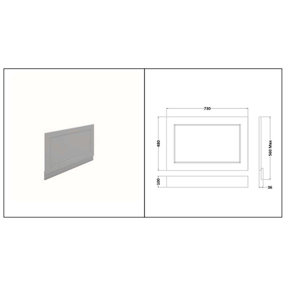 RAK-Washington 750mm Bath End Panel