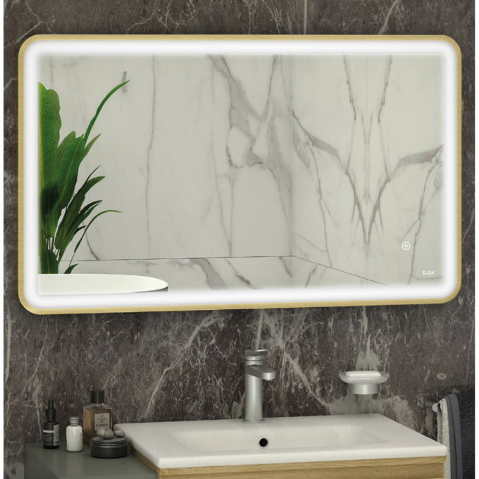 RAK-Art Soft LED Illuminated Mirror Brushed Gold