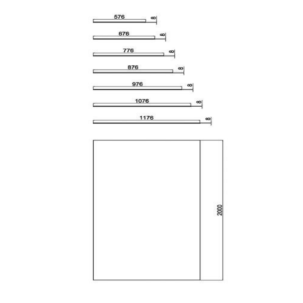 RAK-Feeling Glass Panel 600mm x 2000mm