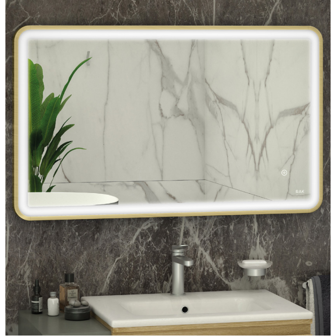 RAK-Art Soft LED Illuminated Mirror Brushed Gold