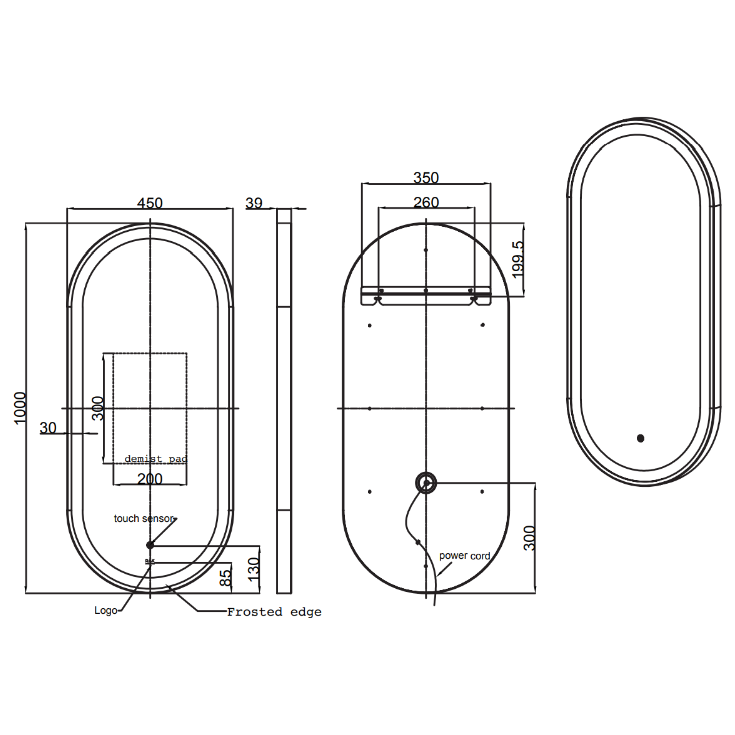 RAK-Art Oval LED Mirror Chrome