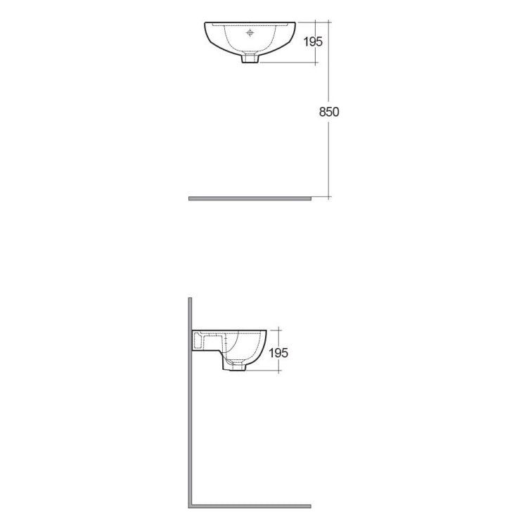 RAK Compact Corner Cloakroom Basin 440mm