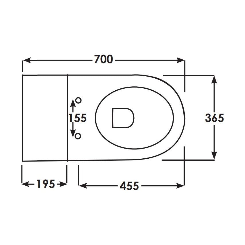 RAK-Compact Deluxe Rimless Wall Hung WC Pan 700mm