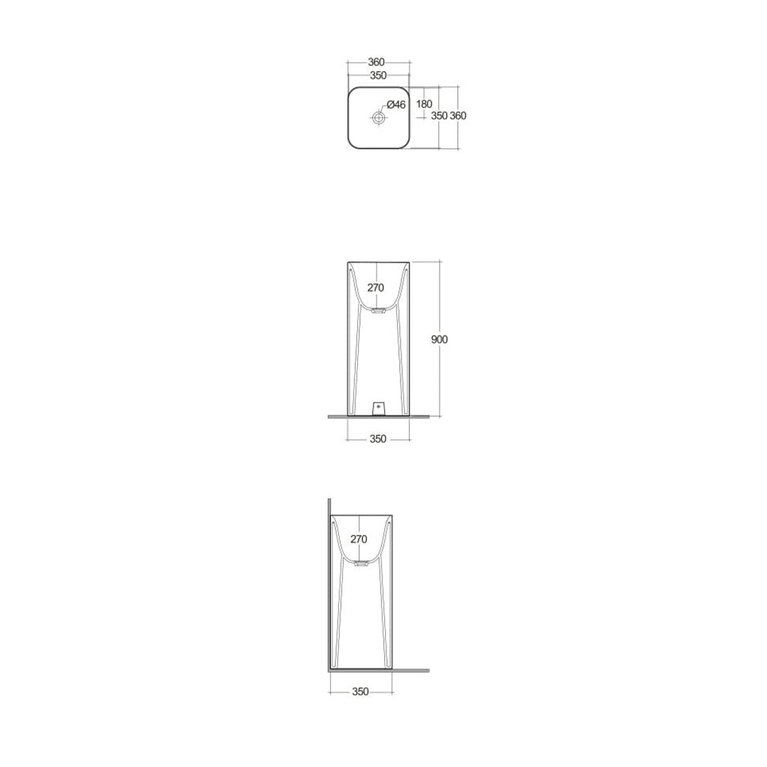 RAK-Petit Alpine White Free Standing Wash Basins