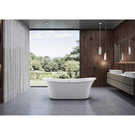 Charlotte Edwards Admiralty Gloss White Acrylic Freestanding Bathtub