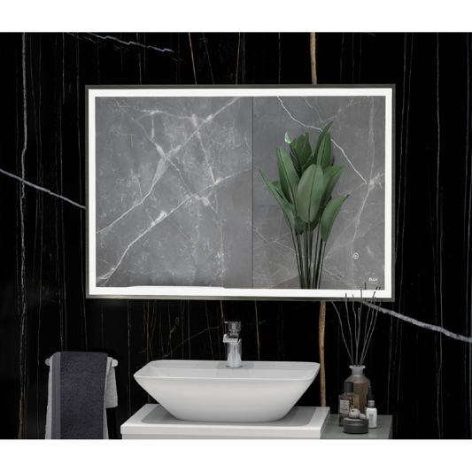 RAK-Picture Square LED Illuminated Mirror Brushed Nickel