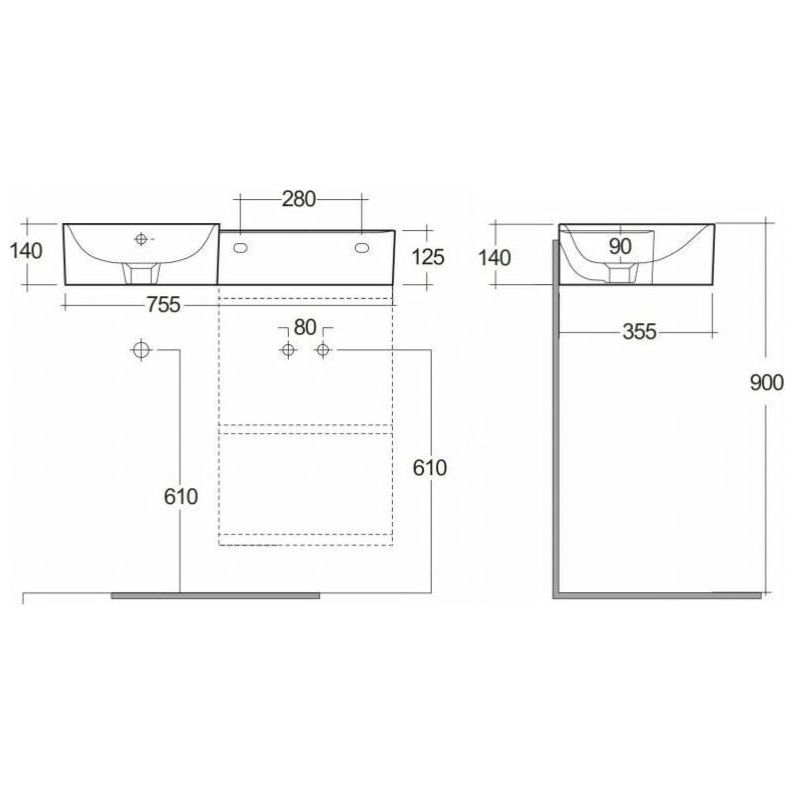 Rak-Petit Alpine White Wall Hung Wash Basin